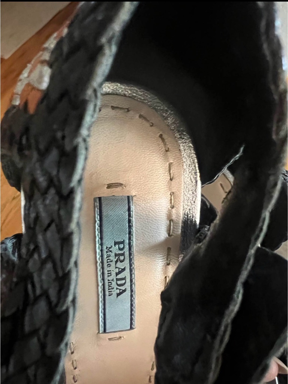 Prada Madras Leather T-Strap Heel - Picture 9 of 10